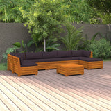 Salon de jardin 8 pcs avec coussins Bois d'acacia solide