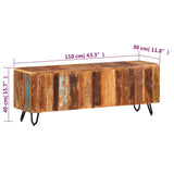 Meuble TV 110x30x40 cm Bois massif de récupération