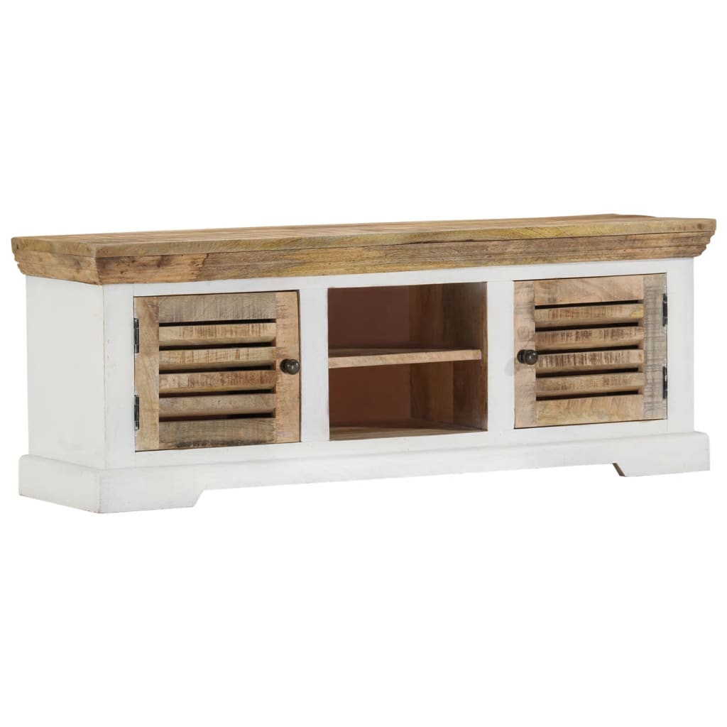 Meuble TV 110x30x40 cm Bois massif de manguier