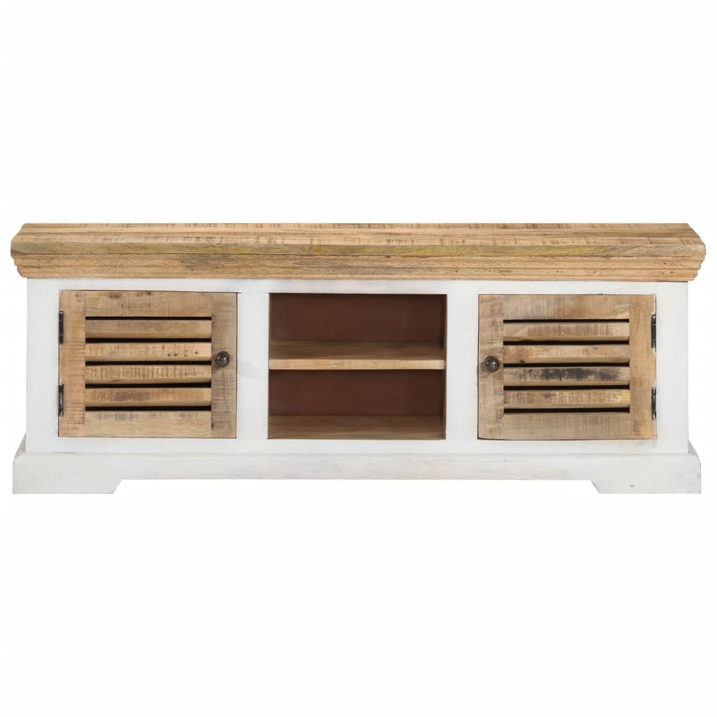 Meuble TV 110x30x40 cm Bois massif de manguier