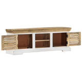 Meuble TV 110x30x40 cm Bois massif de manguier