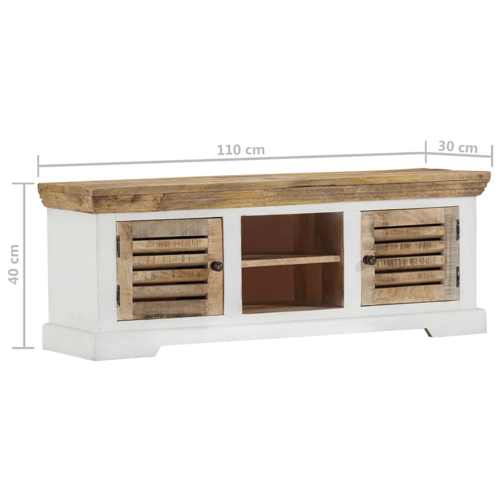 Meuble TV 110x30x40 cm Bois massif de manguier