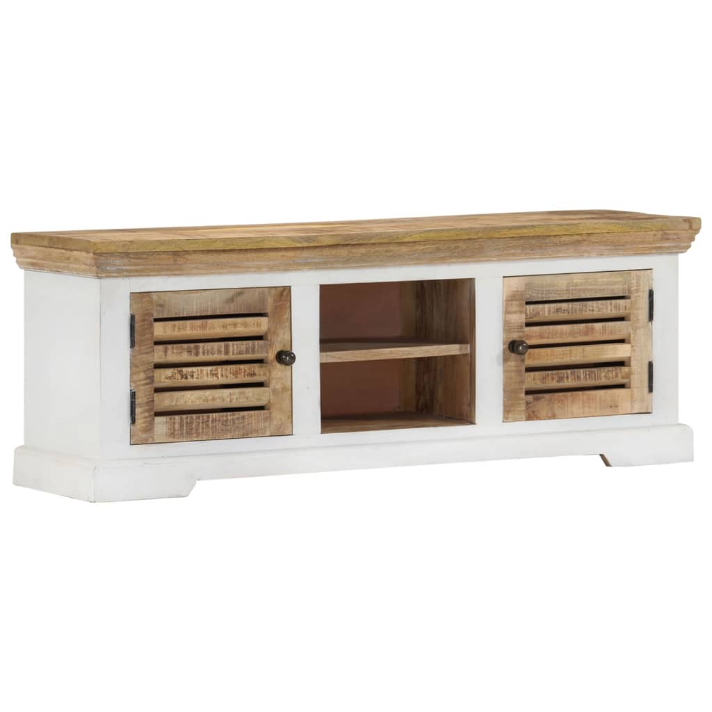 Meuble TV 110x30x40 cm Bois massif de manguier