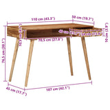 Bureau 110x50x76 cm Bois d'acacia massif