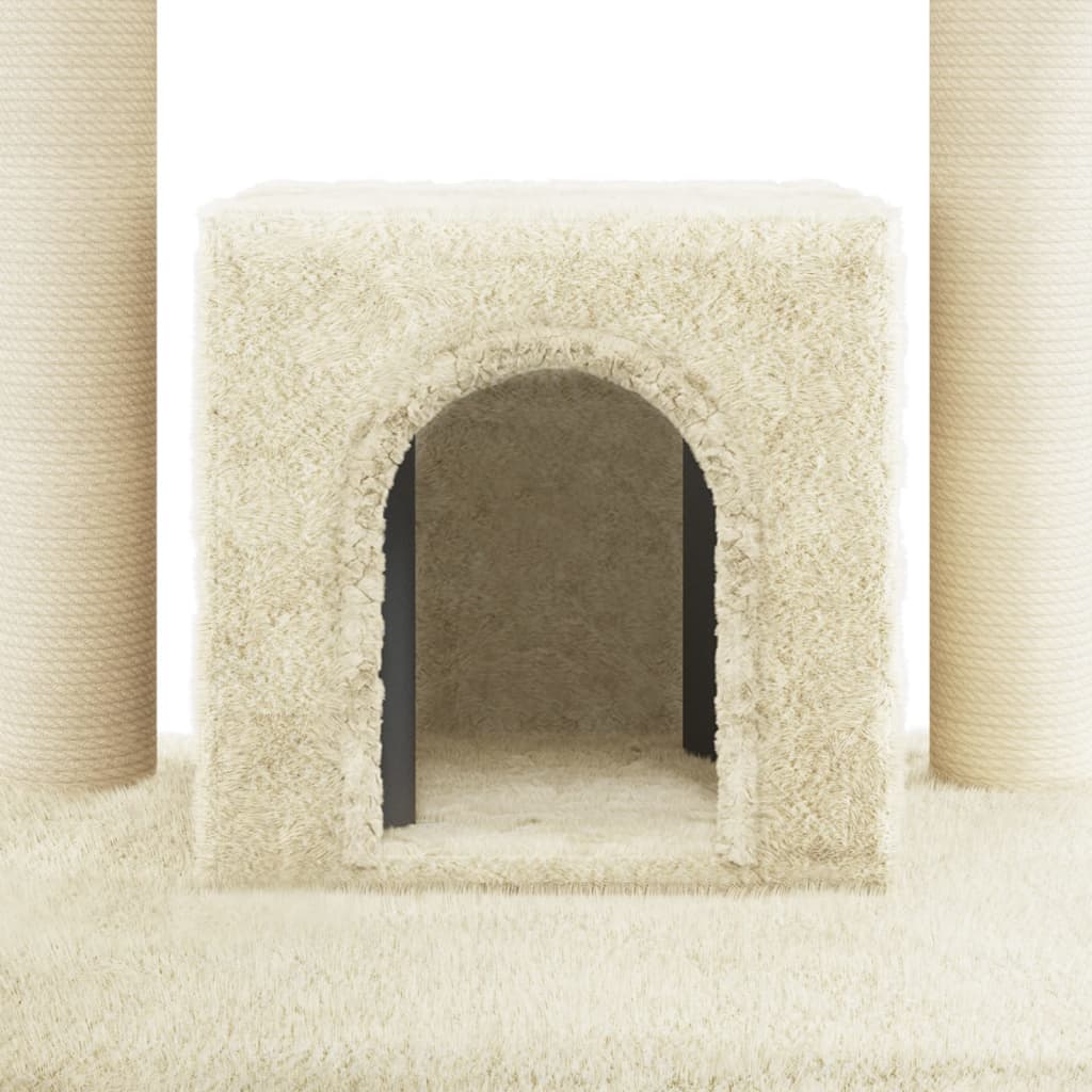 Arbre à chat avec griffoirs en sisal Crème 110 cm