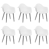 Chaises à manger lot de 6 blanc PP