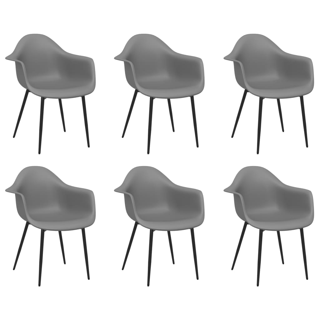 Chaises à manger lot de 6 gris PP