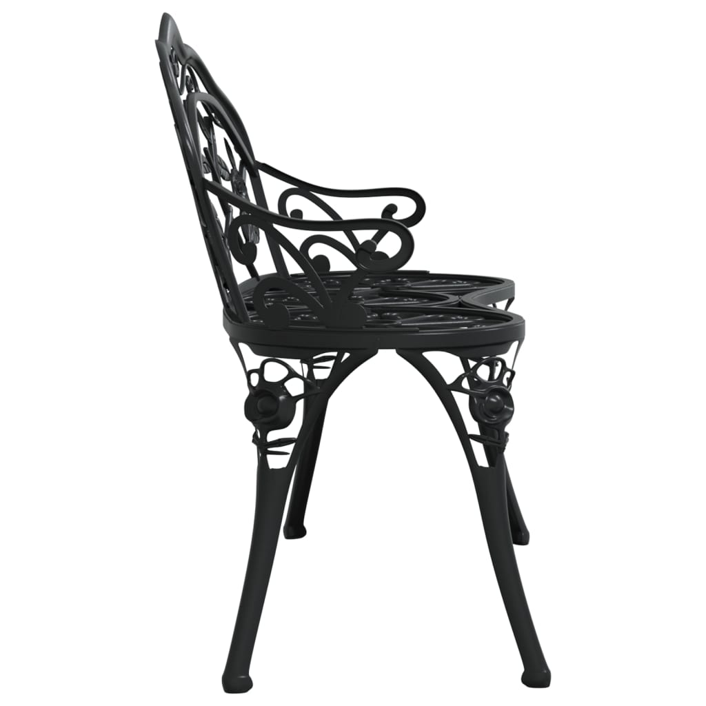 Banc de jardin 100 cm Aluminium coulé Noir