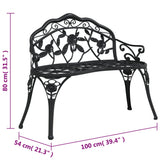 Banc de jardin 100 cm Aluminium coulé Noir