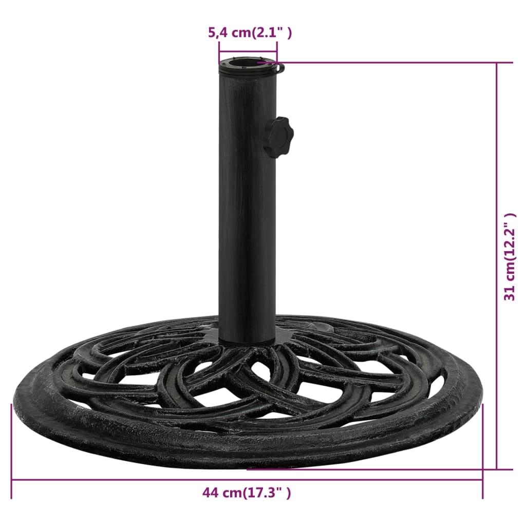 Black parasol base 44x44x31 cm cast iron