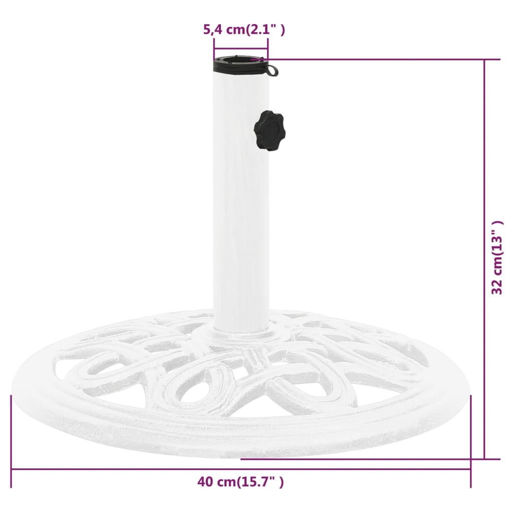 Parasol base White 40x40x32 cm Cast iron