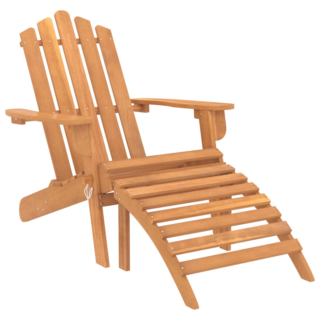 Chaise de jardin Adirondack et repose-pied Bois d'acacia massif