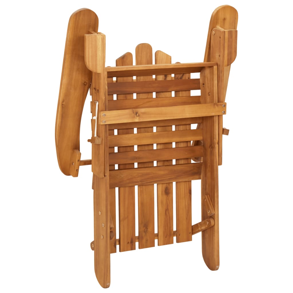 Chaise de jardin Adirondack et repose-pied Bois d'acacia massif