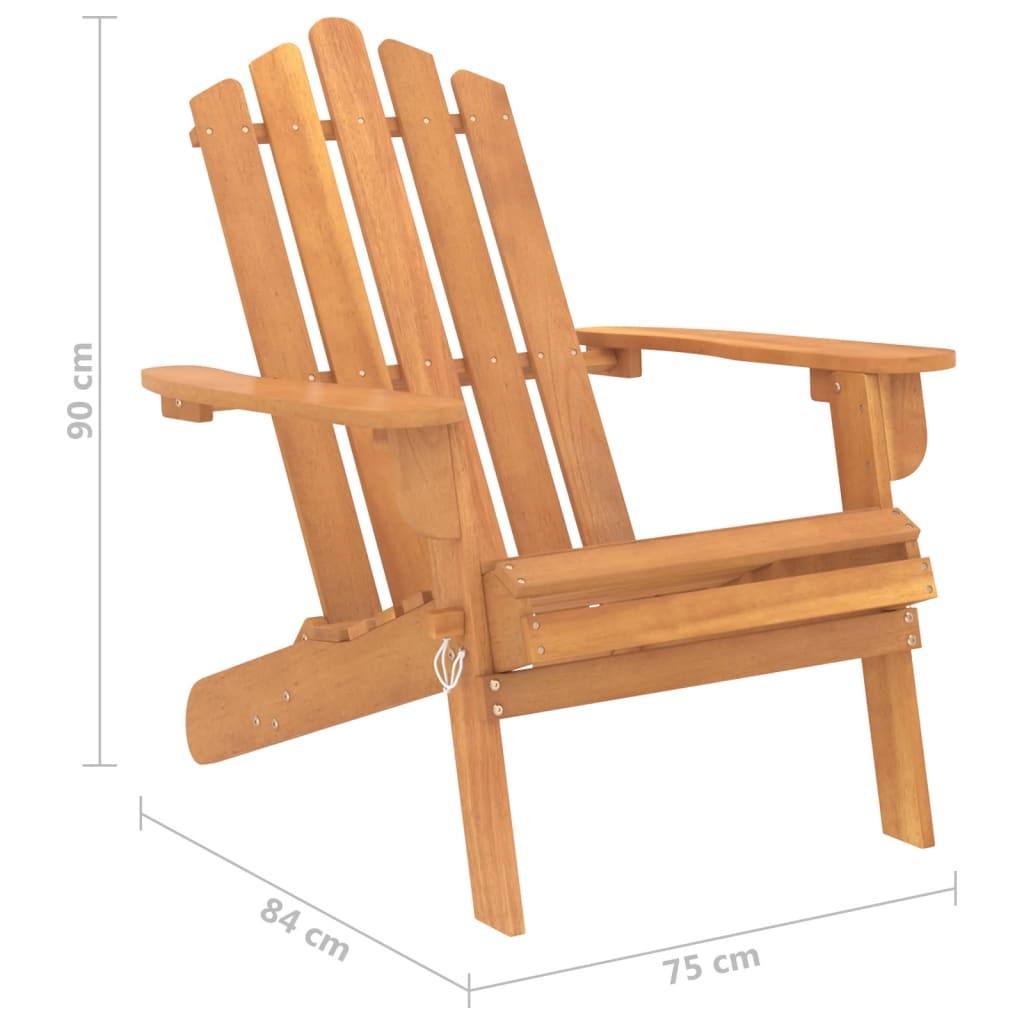 Adirondack-Gartenstuhl und Fußhocker aus massivem Akazienholz