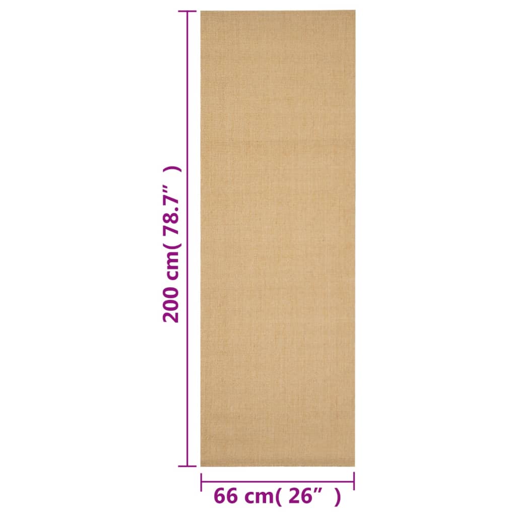 Tapis Sisal naturel 66x200 cm