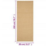 Tapis Sisal naturel 80x200 cm