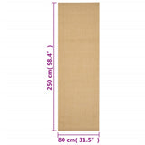 Tapis Sisal naturel 80x250 cm