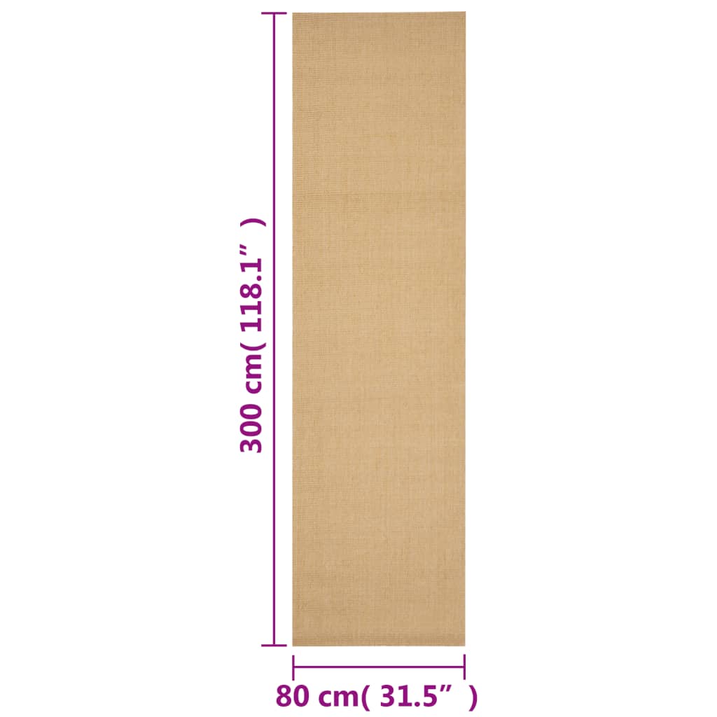 Tapis Sisal naturel 80x300 cm