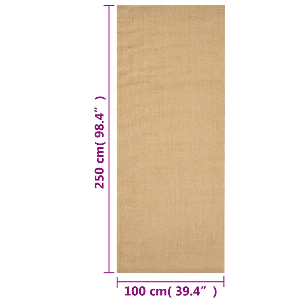 Tapis Sisal naturel 100x250 cm