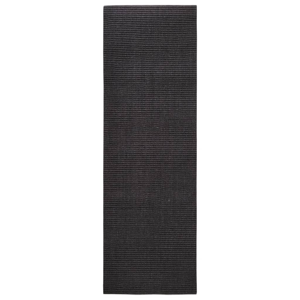 Tapis Sisal naturel 80x250 cm Noir