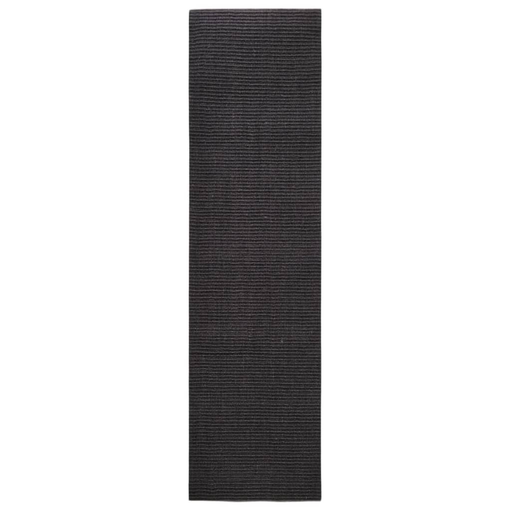 Tapis Sisal naturel 80x300 cm Noir