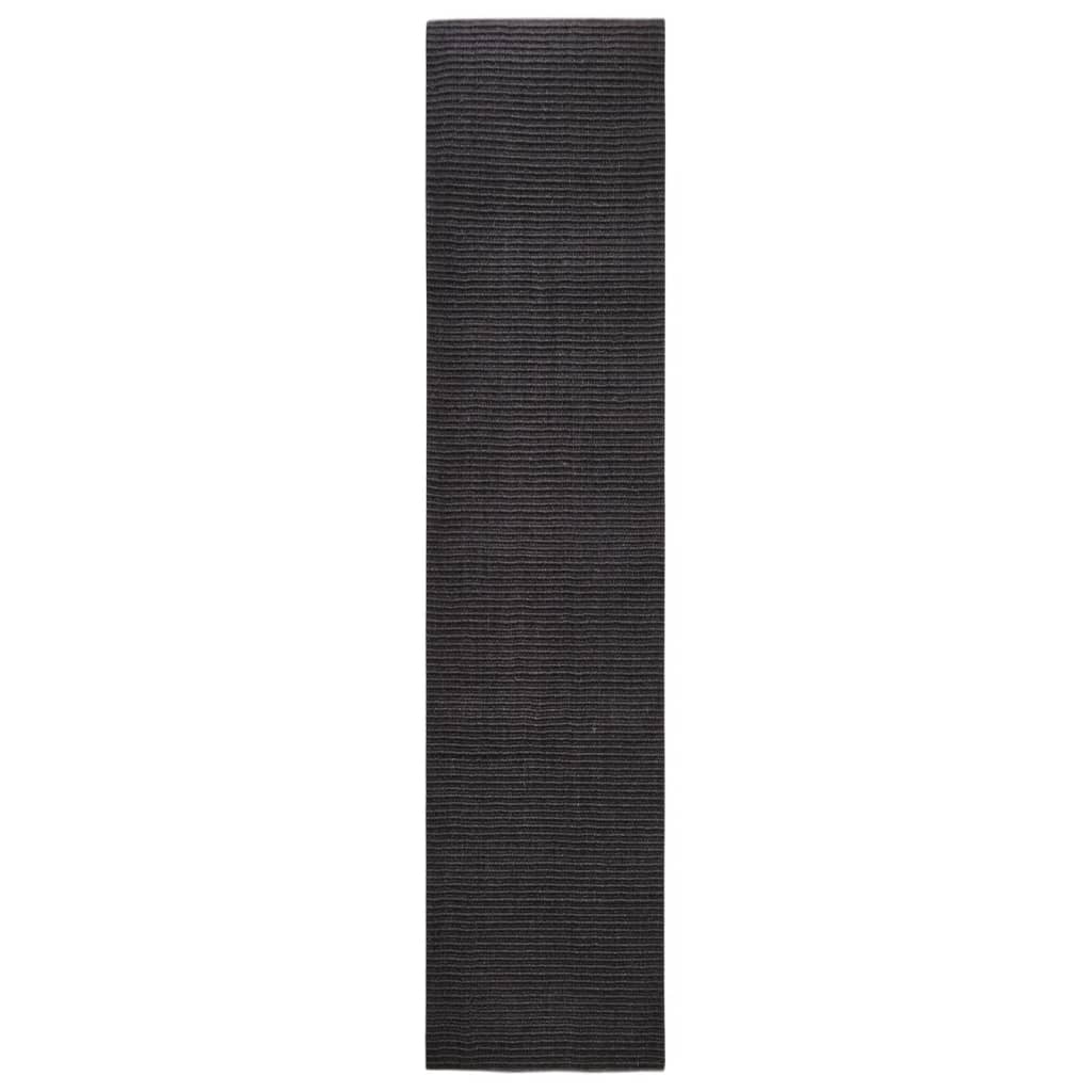 Tapis Sisal naturel 80x350 cm Noir