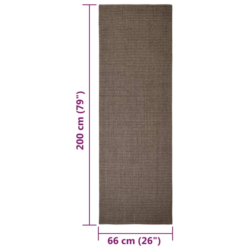 Tapis Sisal naturel 66x200 cm Marron