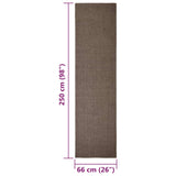 Tapis Sisal naturel 66x250 cm Marron