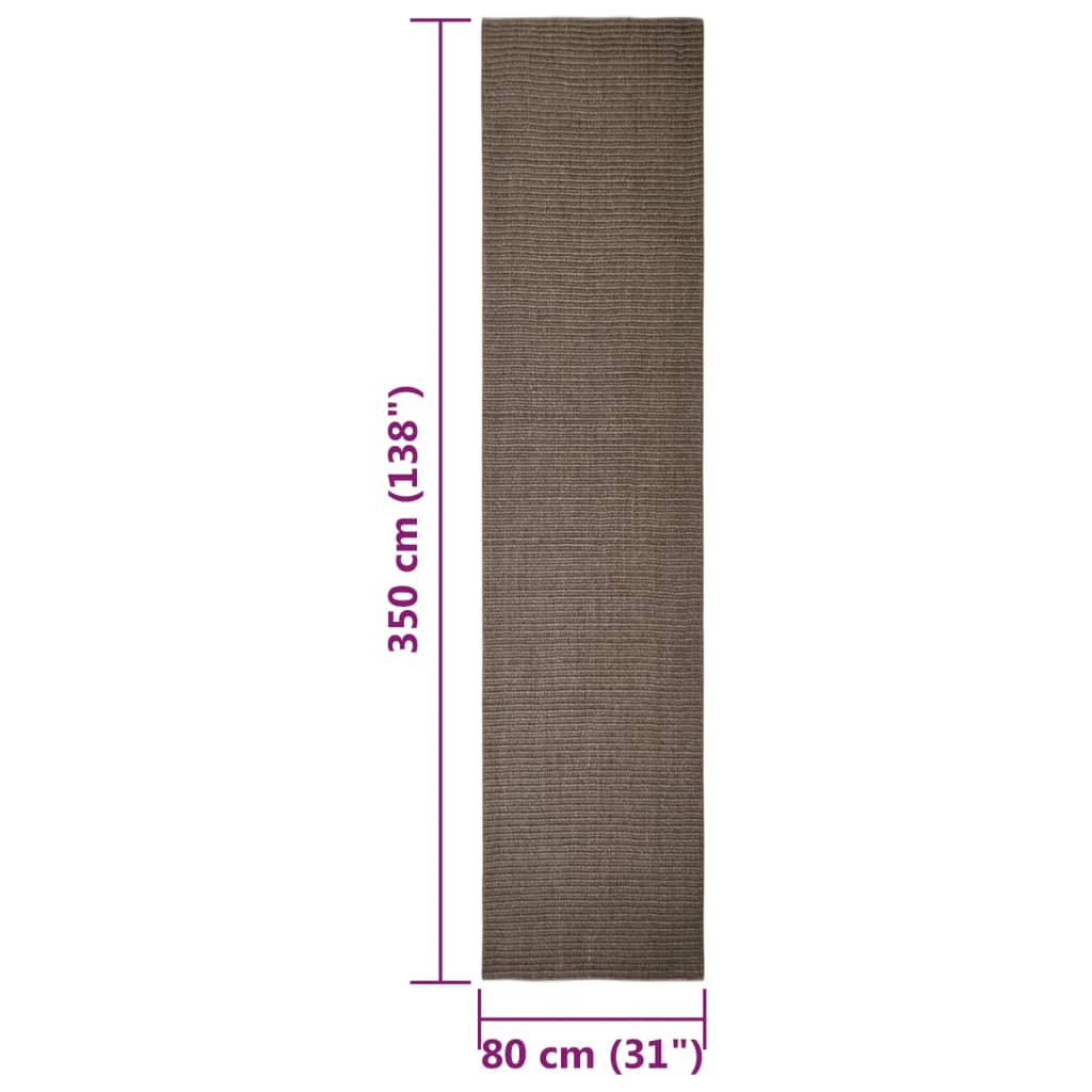 Tapis Sisal naturel 80x350 cm Marron