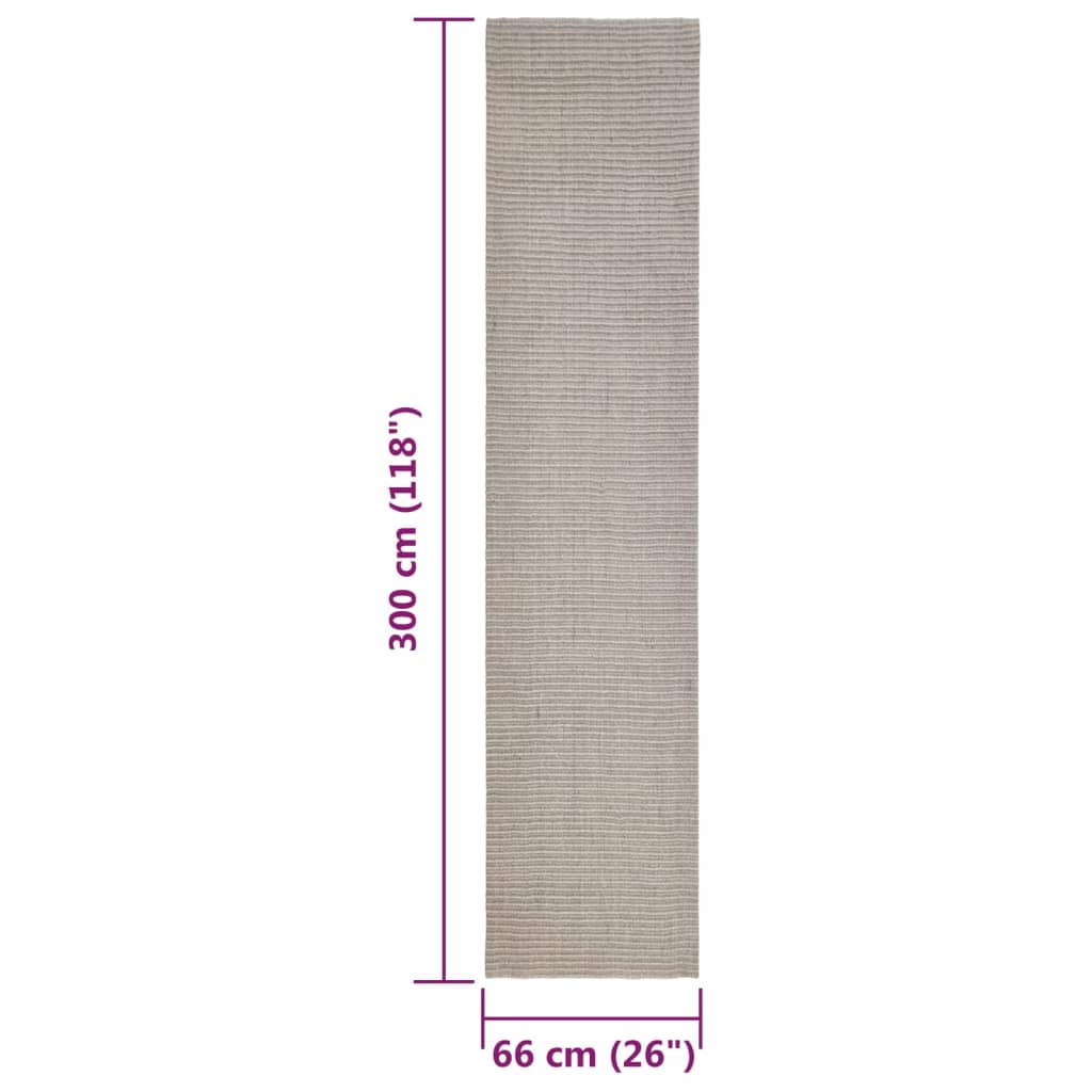 Tapis Sisal naturel 66x300 cm Sableux