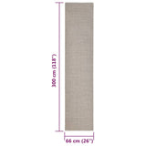 Tapis Sisal naturel 66x300 cm Sableux