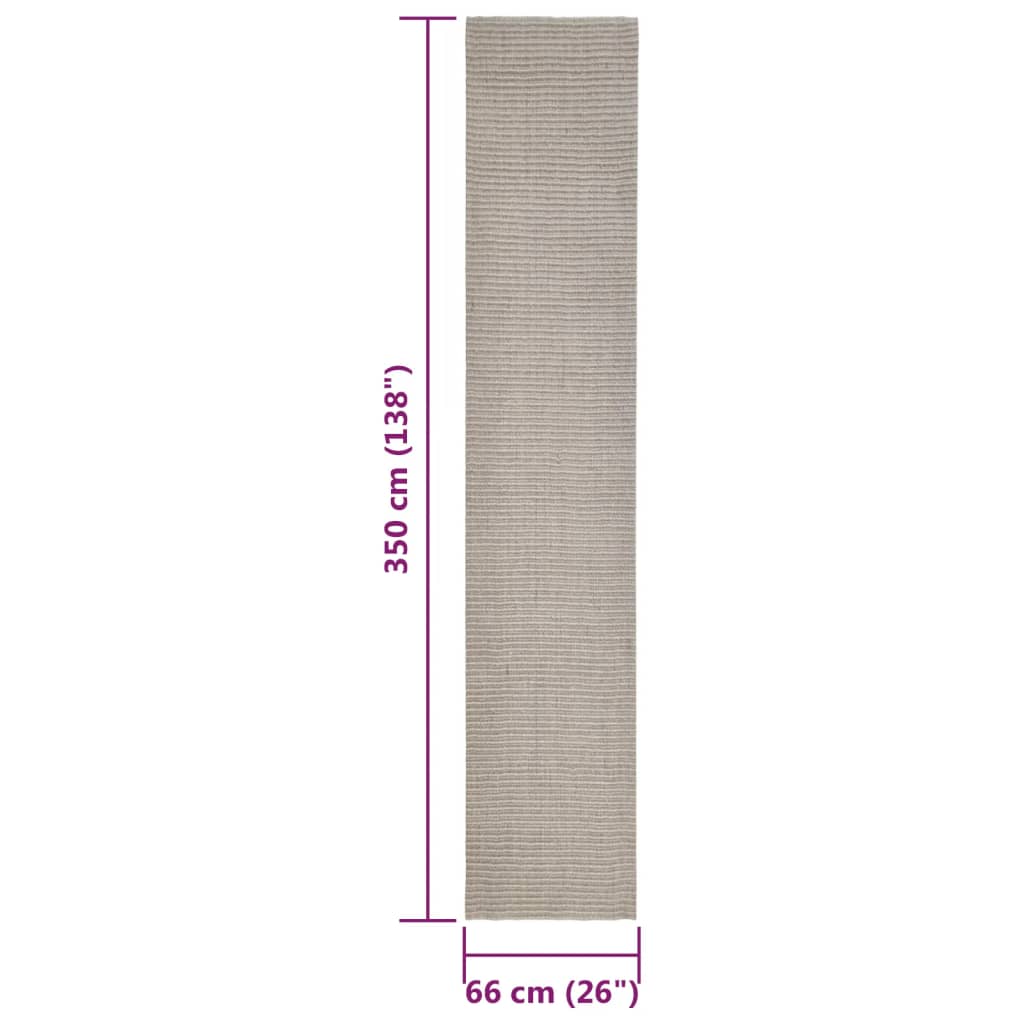 Tapis Sisal naturel 66x350 cm Sableux