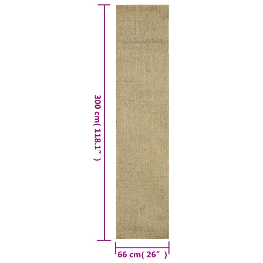 Tapis Sisal naturel 66x300 cm Vert