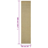 Natural Sisal Rug 66x300 cm Green