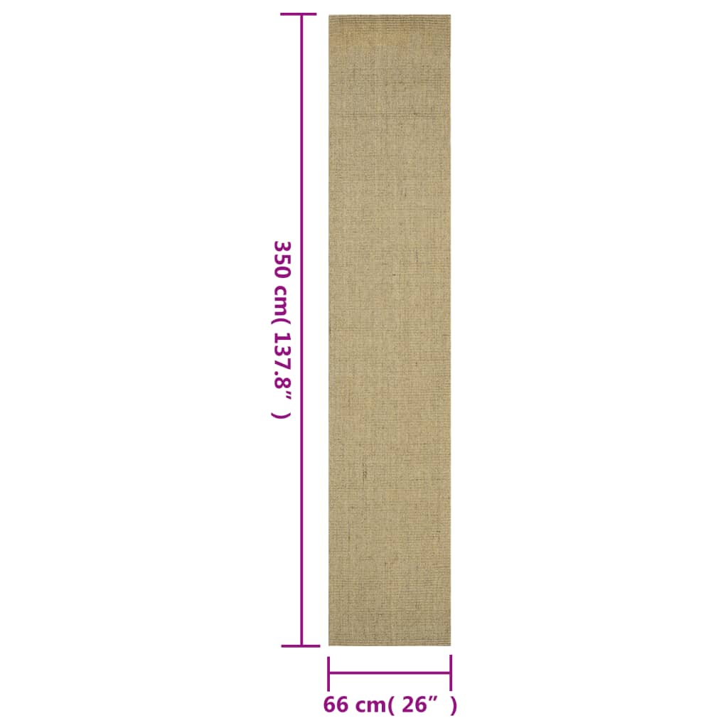 Tapis Sisal naturel 66x350 cm Vert