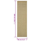 Tapis Sisal naturel 80x300 cm Vert