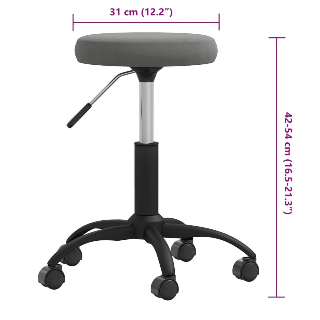 Tabouret de massage Velours Gris foncé