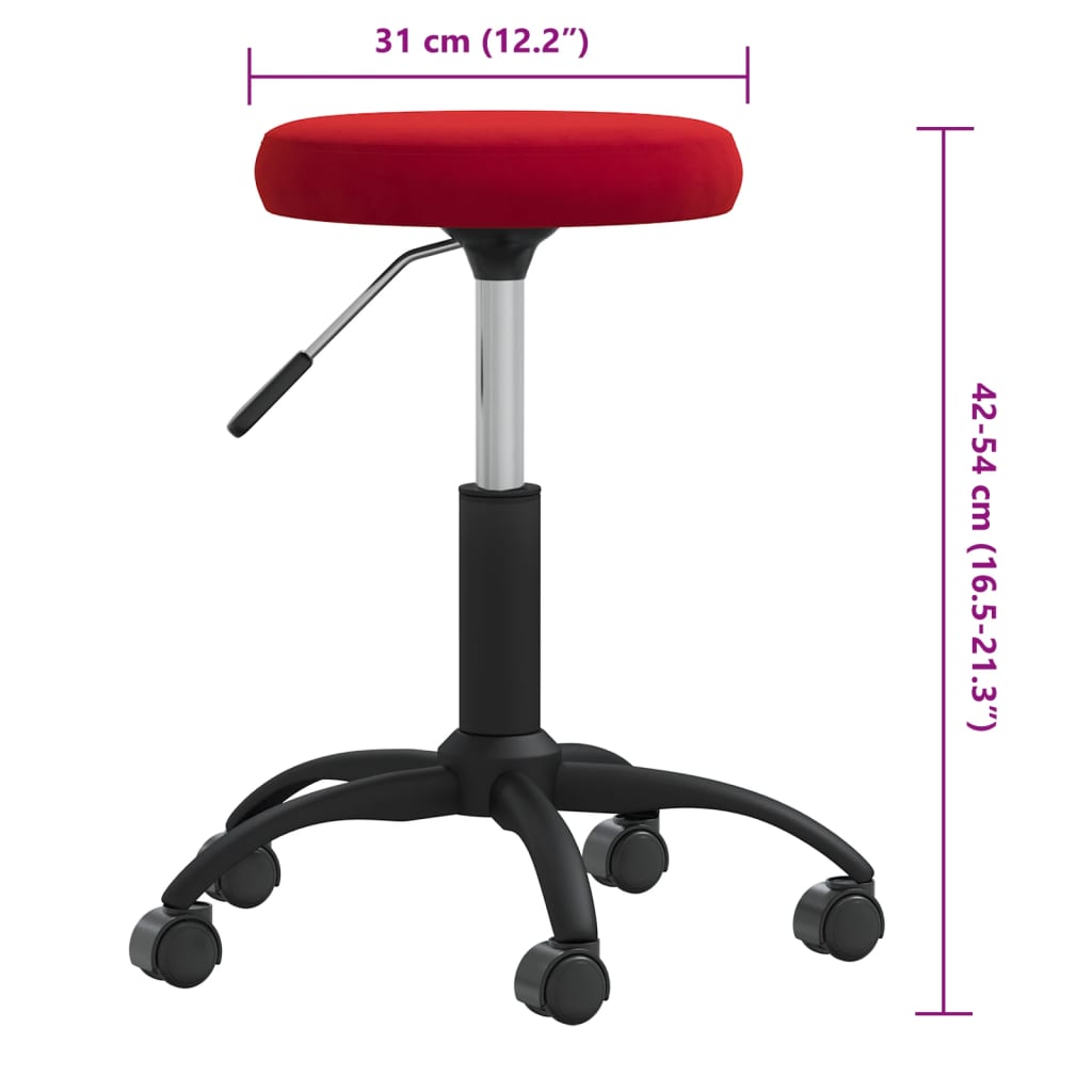 Tabouret de massage Velours Rouge bordeaux