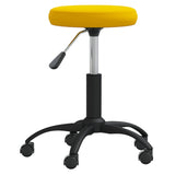 Tabouret de massage Velours Jaune moutarde