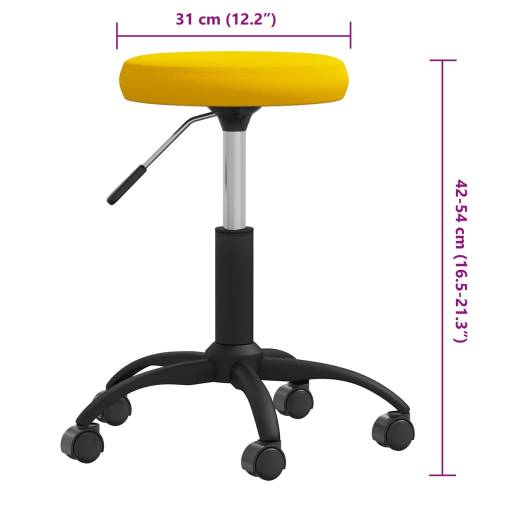 Tabouret de massage Velours Jaune moutarde