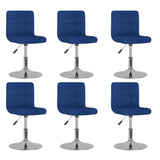 Chaises pivotantes à manger lot de 6 bleu tissu