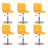 Chaises pivotantes à manger lot de 6 jaune tissu