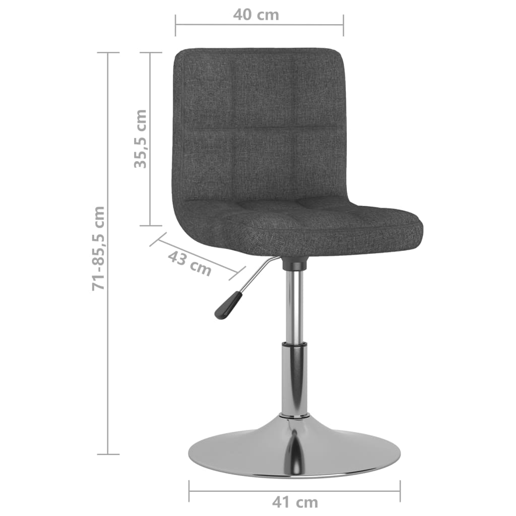 Dark Grey Fabric Swivel Dining Chair