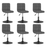 Chaises pivotantes à manger lot de 6 gris foncé velours