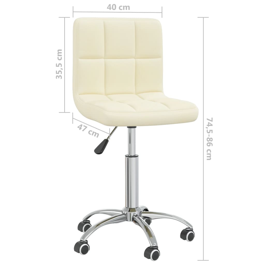 Chaise pivotante de salle à manger Crème Tissu