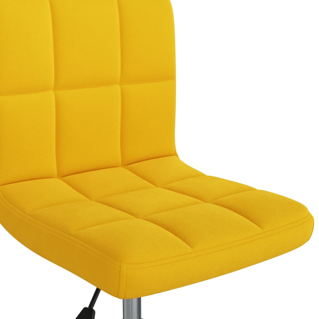 Chaise pivotante de salle à manger Jaune moutarde Velours