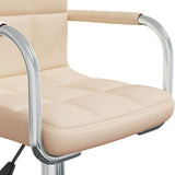 Chaise pivotante de salle à manger Crème Tissu