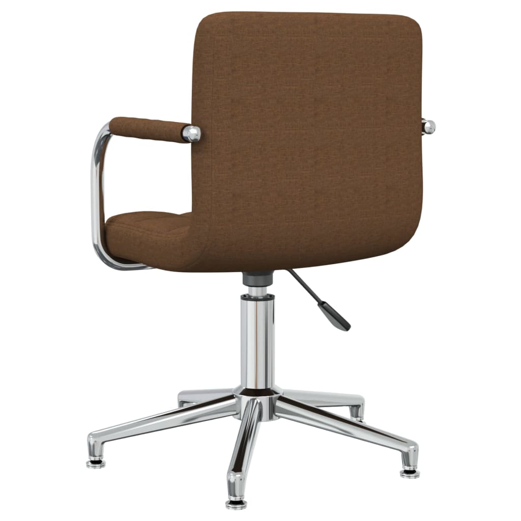 Brown Fabric Dining Room Swivel Chair