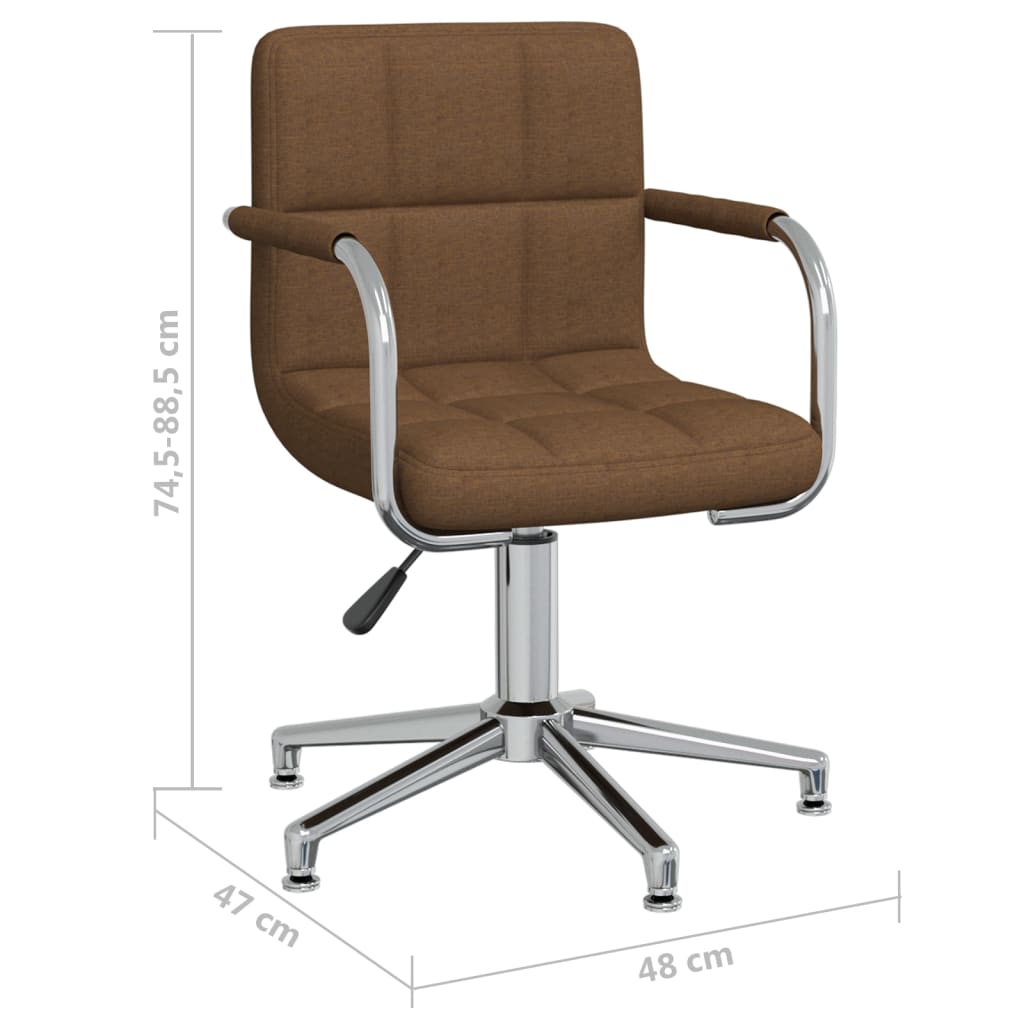 Brown Fabric Dining Room Swivel Chair