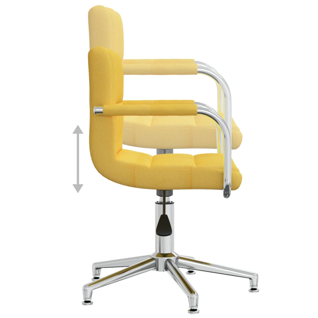 Chaise pivotante de salle à manger Jaune moutarde Tissu